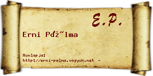 Erni Pálma névjegykártya